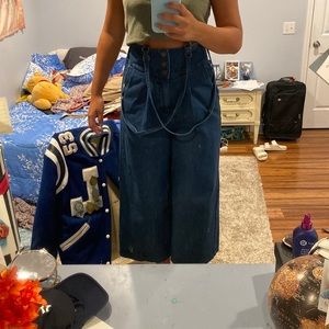 Suspender blue jeans from Japan! Size M